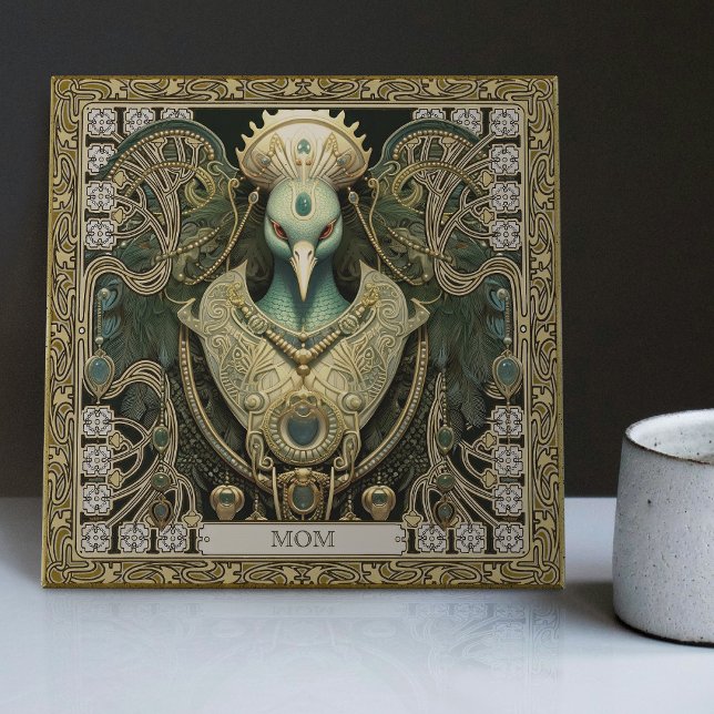 Personalised Mystical Peacock Jewelled Splendour Tile (Creator Uploaded)