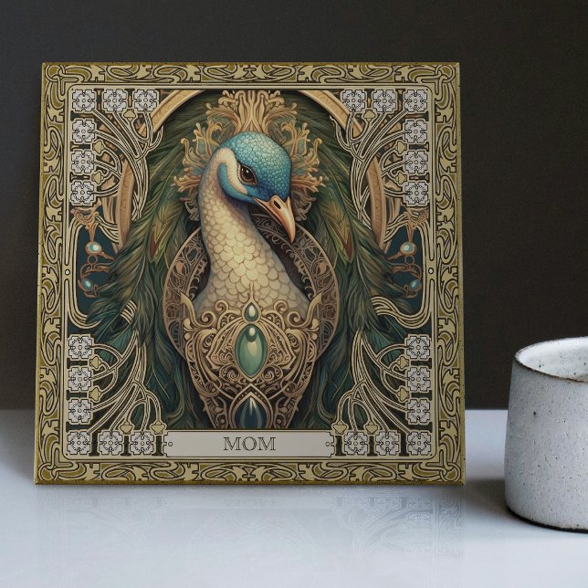 Personalised Mystical Peacock Jewelled Splendour Tile (Creator Uploaded)