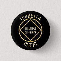 Personalised NA days clean badge any name colour