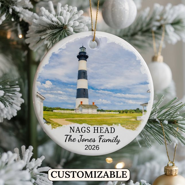 Personalised Nags Head Ornament, North Carolina Ceramic Tree Decoration (Creator Uploaded)