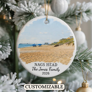 Personalised Nags Head Ornament, North Carolina Ceramic Tree Decoration