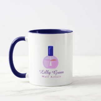 Personalised Nail Artist Purple Nail Polish Mug
