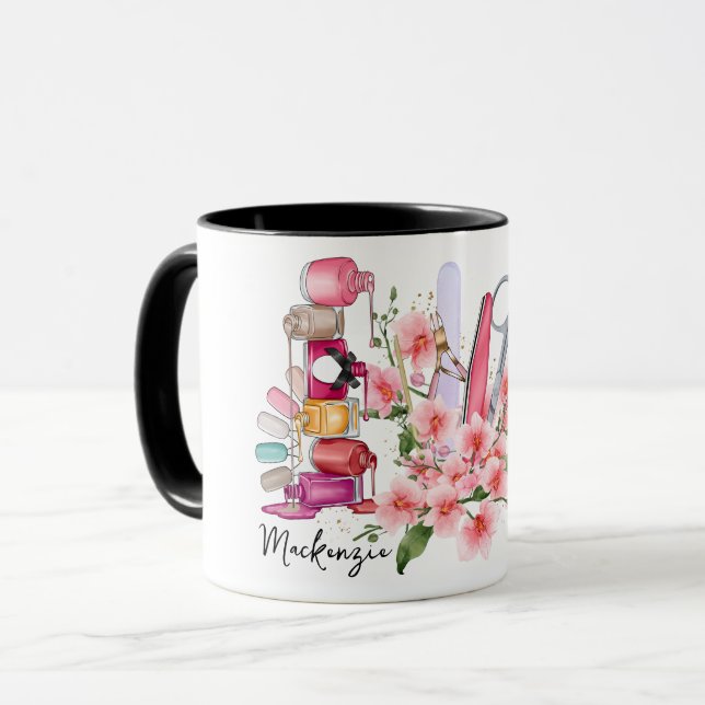 Personalised Nail Tech Mug (Front Left)