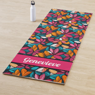Personalised Namaste Fantastic Floral Pattern Yoga Mat