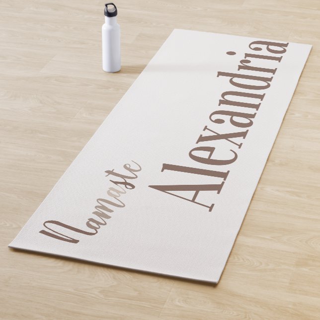 Personalised Namaste Script Typography Yoga Mat (In Situ)
