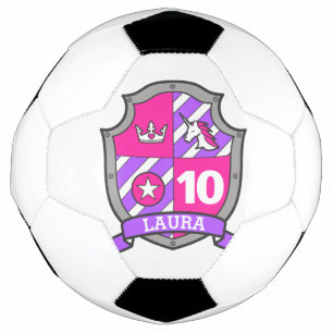 Personalised name 10th birthday girls soccer ball