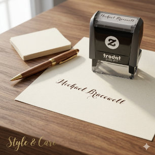 Personalised Name 1.4" x 0.4" Self Inking Rubber Self-inking Stamp