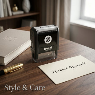 Personalised Name 1.4" x 0.4" Self Inking Rubber Self-inking Stamp