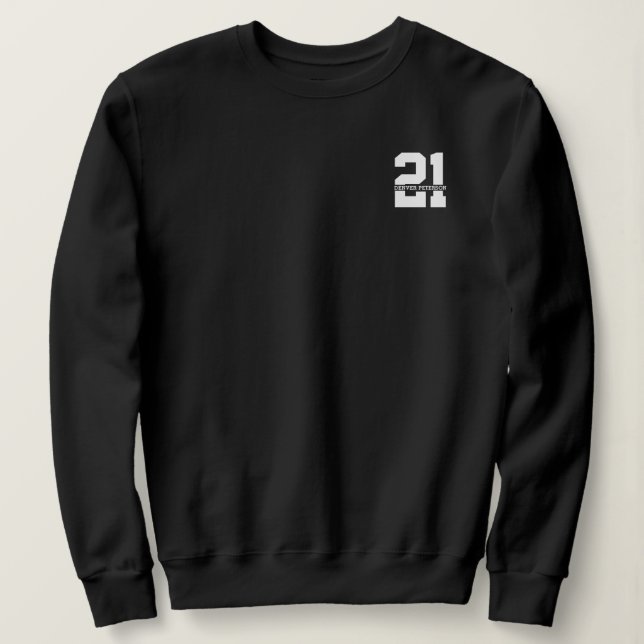 Personalised Name 21st Birthday Modern  Sweatshirt (Design Front)