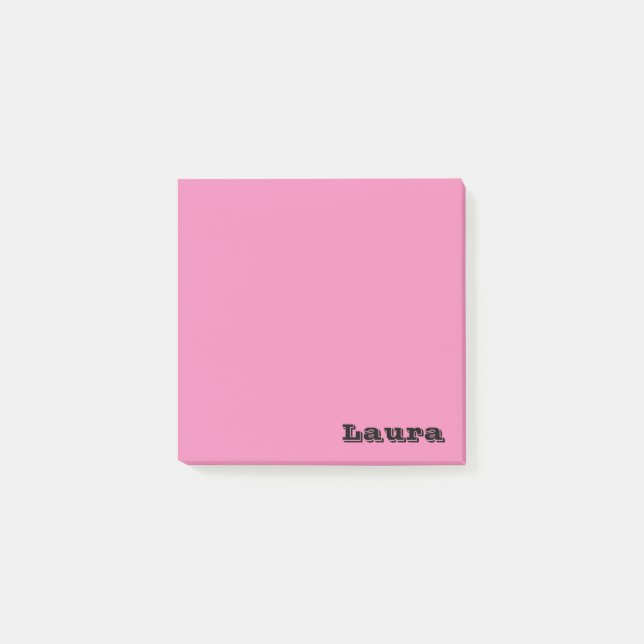 Personalised Name 3" x 3" Pink Post-it Notes (Front)