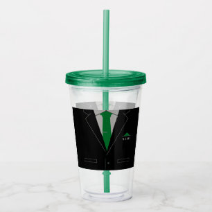 Personalised Name Acrylic Tumbler Business Suit
