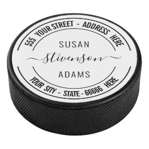 Personalised Name Address Custom Text Hockey Puck