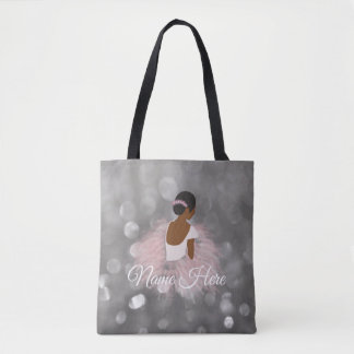 Personalised Name African American Ballerina Tote Bag