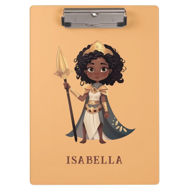 Personalised Name African Little Knight Warrior Clipboard (Front)