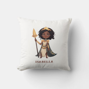 Personalised Name African Little Knight Warrior Cushion