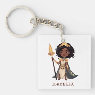Personalised Name African Little Knight Warrior Key Ring