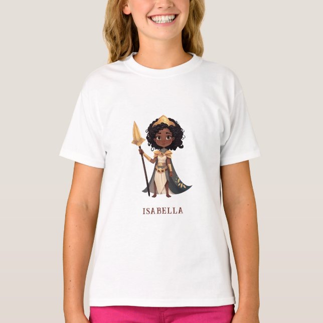 Personalised Name African Little Knight Warrior T-Shirt (Front)