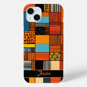 Personalised Name African Print iPhone 15 Mini Case