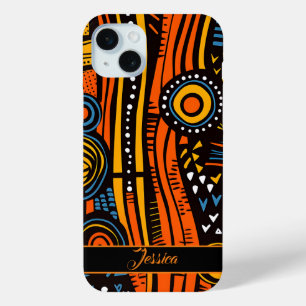 Personalised Name African Print iPhone 15 Mini Case