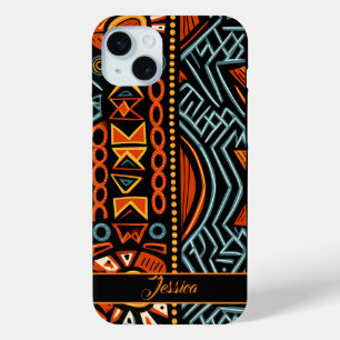 Personalised Name African Print iPhone 15 Mini Case