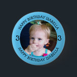 Personalised Name, Age and Photo Birthday    6 Cm Round Badge<br><div class="desc">Happy Birthday to you,  add name and photo to this personalised birthday boy or girl button.</div>