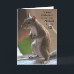 Personalised name/age birthday, dancing squirrel card<br><div class="desc">Personalised name/age birthday,  dancing squirrel  Add the recipient's name and age to personalise this funny birthday dancing squirrel card!</div>