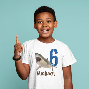 Personalised name Age Great White Shark T-Shirt
