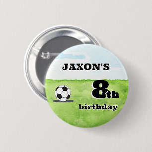 Personalised Name & Age Soccer Football 6 Cm Round Badge