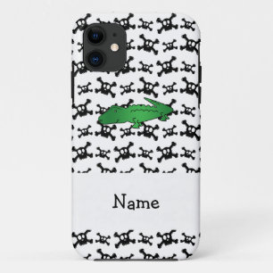Personalised name alligator skulls pattern iPhone 11 case