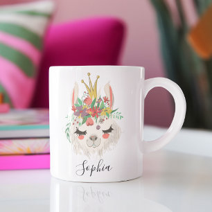 Personalised Name Alpaca Gift, Cute Llama Face, Coffee Mug