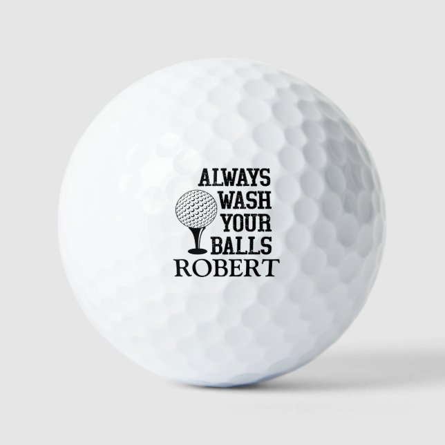 Personalised Name Always Wash Your Balls Funny  (Front)