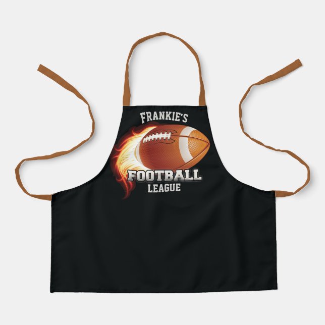 Personalised NAME American Football Flames Sports Apron (Front)