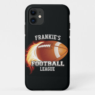 Personalised NAME American Football Flames Sports iPhone 11 Case