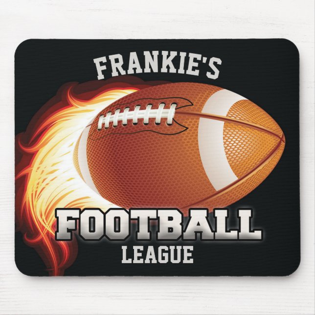 Personalised NAME American Football Flames Sports Mouse Mat (Front)