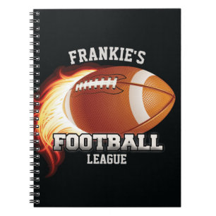 Personalised NAME American Football Flames Sports Notebook