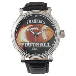 Personalised NAME American Football Flames Sports Watch