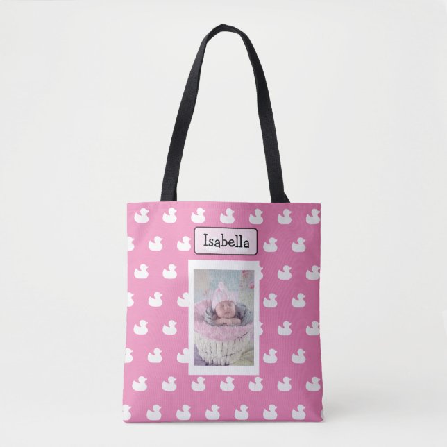 Personalised Name and Baby Photo Tote Bag (Front)