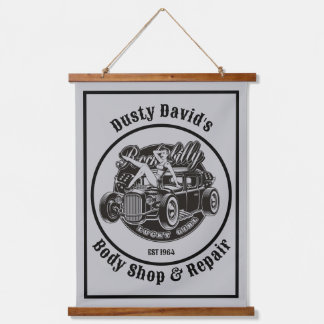 Personalised Name And Body Shop Hot Rod Babe Hanging Tapestry
