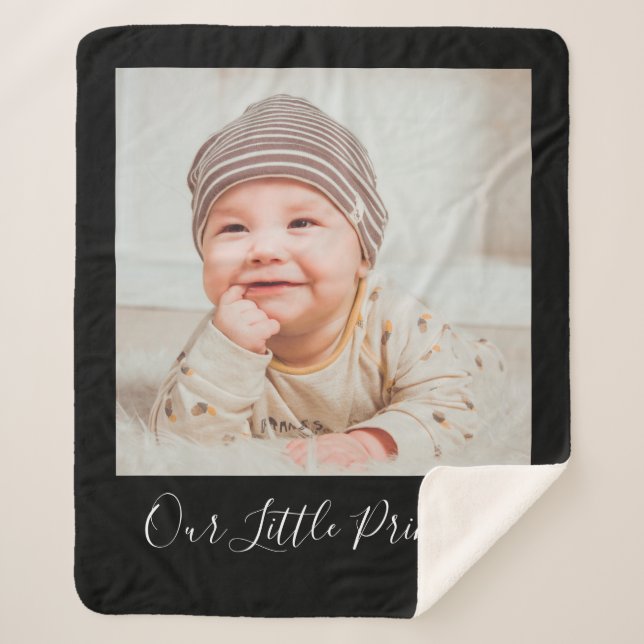 Personalised Name And Custom Photo Sherpa Blanket (Front)