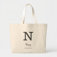 Personalised name and date monogram letter “N"