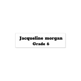 Personalised name and grade self-inking stamp