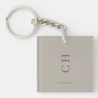 Personalised Name and Initials Chic Slipper Satin Key Ring