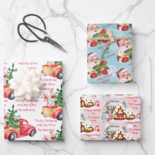Personalised name and message Christmas custom Wrapping Paper Sheet