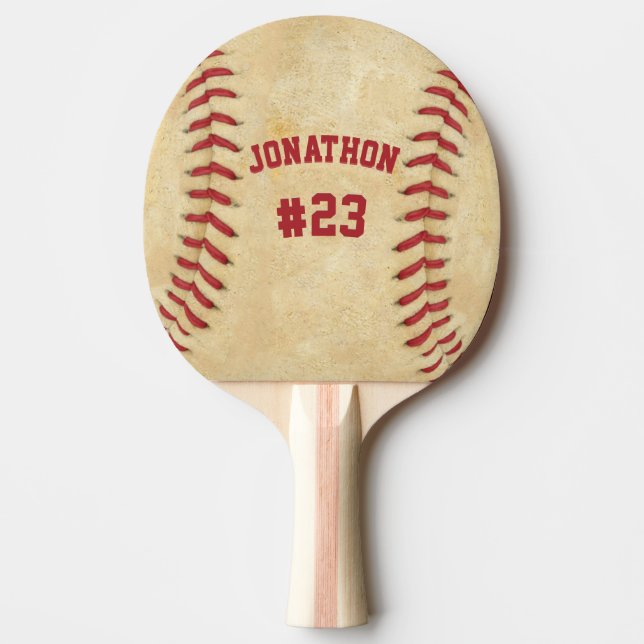 Personalised Name and Number Baseball Both Sides Ping Pong Paddle (Front)