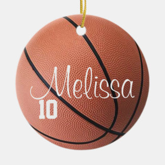 Personalised Name and Number Basketball Ornament