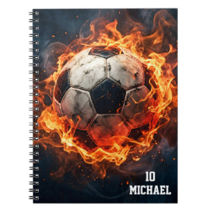 Personalised Name And Number Soccer Ball Football Notebook