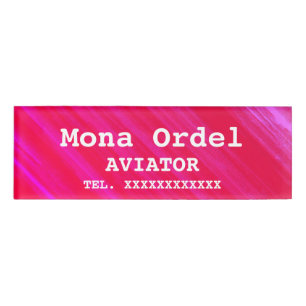 Personalised Name And Occupation Pink Business Tag
