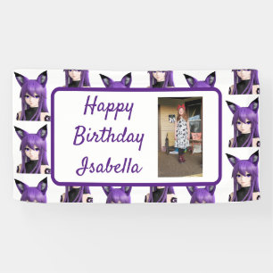 Personalised Name and Photo Anime Birthday Banner