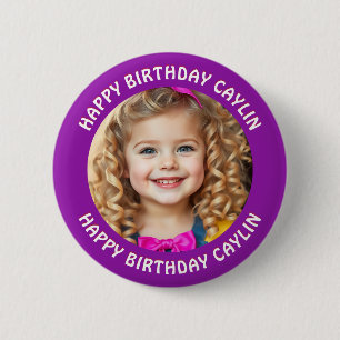 Personalised Name and Photo Birthday 6 Cm Round Badge