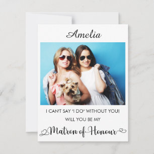 Personalised name and Photo Bridesmaid Proposal Thank You Card